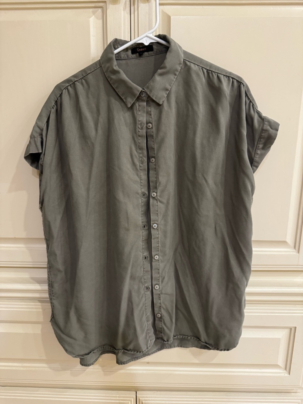 Quince Women’s Tercel Camp Shirt — Olive Green